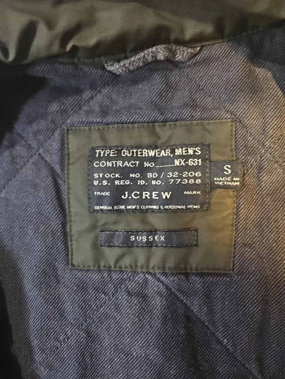 J. Crew Quilted Olive Green Men's Vest